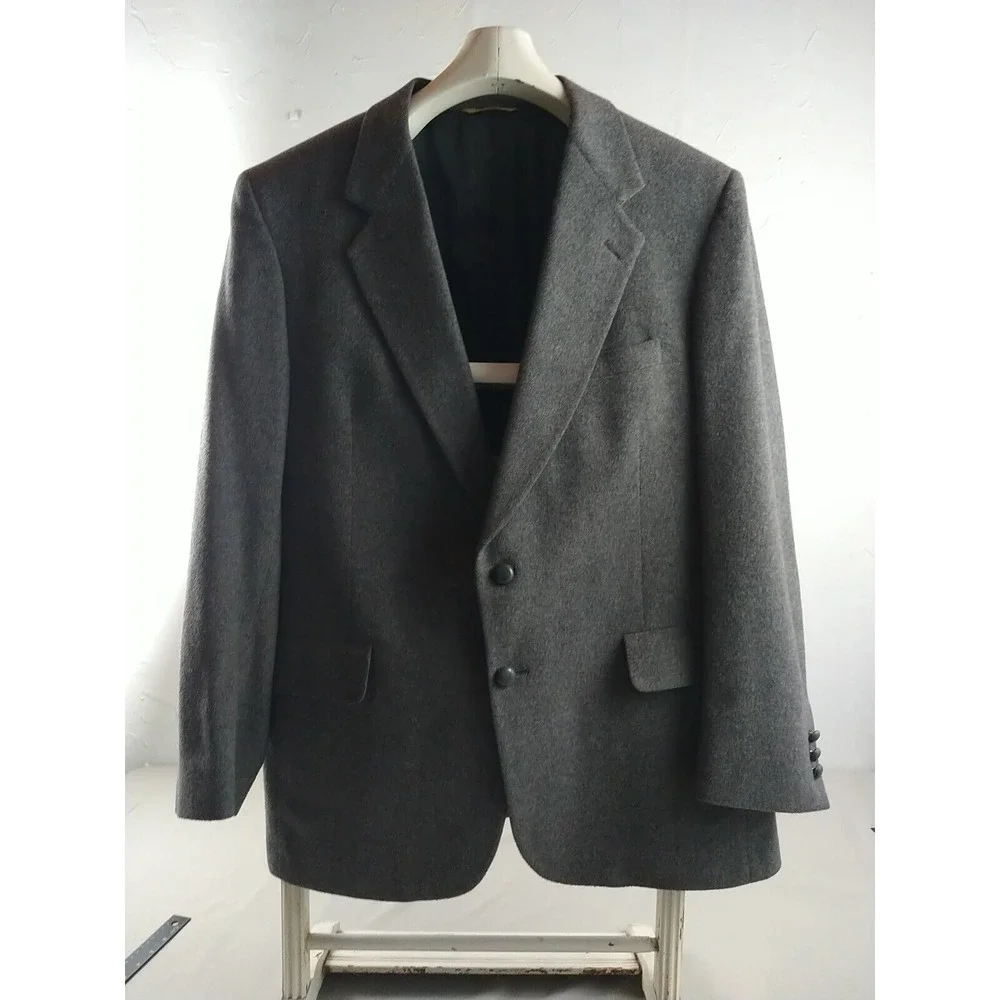 Premier Edition Kuppenheimer Blazer Mens L‎ 100% Camel Hair Gray Classic